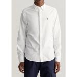 Gant Langarmhemd »Oxford Slim« mit Logostickerei auf der Brust, weiß, white
