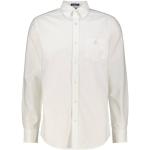 Reduzierte Offwhitefarbene Unifarbene Casual Langärmelige Gant Button Down Kragen Herrenlangarmhemden aus Baumwolle Größe XXL für den für den Frühling 