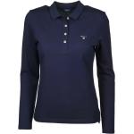 Blaue Langärmelige Gant Langarm-Poloshirts für Damen Größe M 