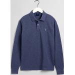Reduzierte Blaue Langärmelige Casual Gant Langarm-Poloshirts aus Jersey für Herren Größe XS - versandkostenfrei 