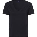 Blaue Casual Gant V-Ausschnitt T-Shirts für Damen Größe XS 