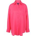 Pinke Oversize Gant Hemdblusen aus Leinen für Damen Größe S 