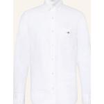Weiße Gant Button Down Kragen Regular Fit Hemden aus Baumwolle für Herren 