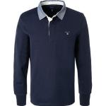 Marineblaue Bestickte Gant Herrenpoloshirts & Herrenpolohemden mit Knopf aus Baumwolle Größe 3 XL 