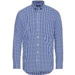 Blaue Gingham Gant Button Down Kragen Regular Fit Hemden aus Baumwolle für Herren Größe 3 XL für den für den Frühling 