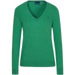 Reduzierte Grüne Langärmelige Gant V-Ausschnitt Damenlongpullover & Damenlongpullis aus Wolle Größe S 