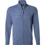 Hellblaue Unifarbene Gant Stehkragen Herrencardigans & Herrenstrickjacken mit Reißverschluss aus Wolle Größe 3 XL für den für den Herbst 