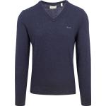 Reduzierte Marineblaue Unifarbene Gant Wollpullover aus Wolle für Herren Größe XXL 