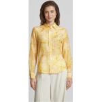 Pastellgelbe Langärmelige Gant Hemdblusen aus Baumwollmischung für Damen Größe M 