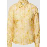 Pastellgelbe Langärmelige Gant Hemdblusen aus Baumwollmischung für Damen Größe L 