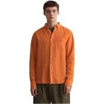 Orange Gant Button Down Kragen Leinenhemden aus Leinen für Herren Größe XXL für den für den Sommer 