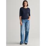 Indigofarbene Bestickte Gant Bio Jeans mit Stickerei aus Denim für Damen 