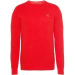 Rote Casual Langärmelige Gant Pique Rundhals-Ausschnitt Strickpullover aus Baumwolle für Herren Größe 5 XL 