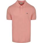 Pinke Unifarbene Kurzärmelige Gant Shield Kurzarm-Poloshirts für Herren Größe 4 XL 