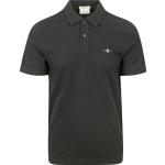 Schwarze Unifarbene Kurzärmelige Gant Shield Kurzarm-Poloshirts für Herren Größe 5 XL 