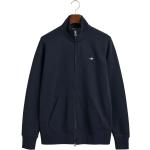 Blaue Gant Shield Zip Hoodies & Sweatjacken aus Baumwolle für Herren Größe 4 XL 