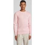 Rosa Unifarbene Gant Zopfpullover aus Baumwolle für Herren Größe M 