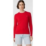 Rote Langärmelige Gant Rundhals-Ausschnitt Zopfpullover aus Baumwolle für Damen Größe S 