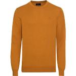 Reduzierte Senfgelbe Unifarbene Langärmelige Gant Rundhals-Ausschnitt Kaschmir-Pullover aus Baumwolle mit Kapuze für Herren Größe 3 XL 