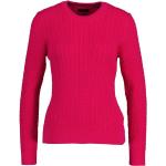 Reduzierte Pinke Langärmelige Gant Rundhals-Ausschnitt Zopfpullover aus Baumwolle für Damen Größe L 