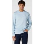 Hellblaue Unifarbene Gant Herrensweatshirts aus Baumwollmischung Größe L 