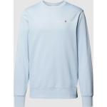 Hellblaue Unifarbene Gant Herrensweatshirts aus Baumwollmischung Größe XL 