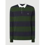 Dunkelgrüne Gestreifte Gant Herrensweatshirts aus Baumwolle Größe 3 XL 