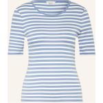 Hellblaue Gestreifte Gant T-Shirts aus Baumwolle für Damen Größe M 