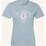 Hellblaue Gant T-Shirts aus Baumwolle für Damen Größe S 