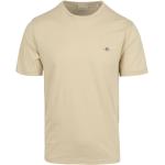 Beige Unifarbene Kurzärmelige Gant Shield T-Shirts für Herren Größe 3 XL 