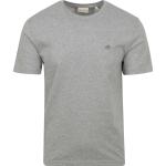 Graue Unifarbene Kurzärmelige Gant Shield T-Shirts für Herren Größe 3 XL 