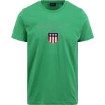 Grüne Unifarbene Kurzärmelige Gant Shield T-Shirts für Herren Größe XL 