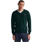 Reduzierte Grüne Gant V-Ausschnitt Herrensweatshirts aus Wolle Größe XXL 