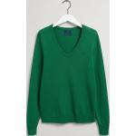 Reduzierte Grüne Gant V-Ausschnitt Strickpullover für Damen Größe S für den für den Herbst 