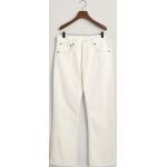 Weiße Loose Fit Gant Bio Baggy Jeans & Loose Fit Jeans mit Reißverschluss aus Denim für Herren Weite 38, Länge 32 