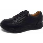 Schwarze Elegante Ganter Runde Low Sneaker mit Schnürsenkel in Breitweite aus Leder für Damen Größe 42,5 