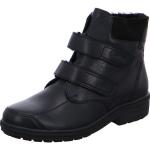 Schwarze Unifarbene Ganter Runde Blockabsatz Ankle Boots & Klassische Stiefeletten mit Klettverschluss aus Lammfell für Damen 