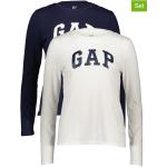 Reduzierte Dunkelblaue Langärmelige GAP Rundhals-Ausschnitt Basic-Shirts aus Baumwolle für Damen Größe XS 