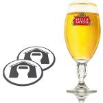 GarageBar | Stella Artois Glas | Stielkelch Bierglas | Offizielles Merchandise | Kommt mit 2 x Biertropfmatten (1, Pin/20 oz)