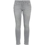 Graue Unifarbene Garcia Slim Fit Jeans mit Knopf aus Denim für Damen Weite 30, Länge 28 
