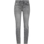 Graue Unifarbene Garcia Slim Fit Jeans mit Reißverschluss aus Baumwolle für Damen Weite 27, Länge 30 