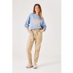 Reduzierte Hellblaue Unifarbene Garcia Rundhals-Ausschnitt Damensweatshirts mit Puffärmeln aus Baumwolle Größe M 