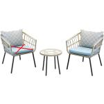 Reduzierte Lounge Gartenmöbel & Loungemöbel Outdoor aus Aluminium 3-teilig 3 Personen 