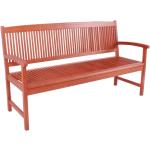 Braune 3-Sitzer Gartenbänke geölt aus Holz mit Armlehne Breite 150-200cm, Höhe 50-100cm, Tiefe 50-100cm 3 Personen 