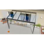 Anthrazitfarbene Terrassenüberdachungen & Anbaupavillons pulverbeschichtet aus Glas 