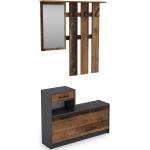 Reduzierte Anthrazitfarbene Moderne Garderoben mit Spiegel aus Holz Breite 100-150cm, Höhe 150-200cm, Tiefe 0-50cm 