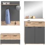 Schwarze Moderne xonox.home Nachhaltige Kleiderschränke mit Spiegel aus Eiche Breite 50-100cm, Höhe 100-150cm, Tiefe 0-50cm 
