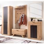 Braune Naturoo Garderoben Sets & Kompaktgarderoben aus MDF Breite 200-250cm, Höhe 150-200cm, Tiefe 0-50cm 5-teilig 
