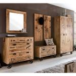 Braune Industrial Möbel Exclusive Garderoben Sets & Kompaktgarderoben lackiert aus Massivholz Breite 250-300cm, Höhe 150-200cm, Tiefe 0-50cm 6-teilig 