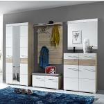 Weiße Moderne BestLivingHome Garderoben Sets & Kompaktgarderoben aus Eiche Breite 250-300cm, Höhe 200-250cm, Tiefe 0-50cm 5-teilig 